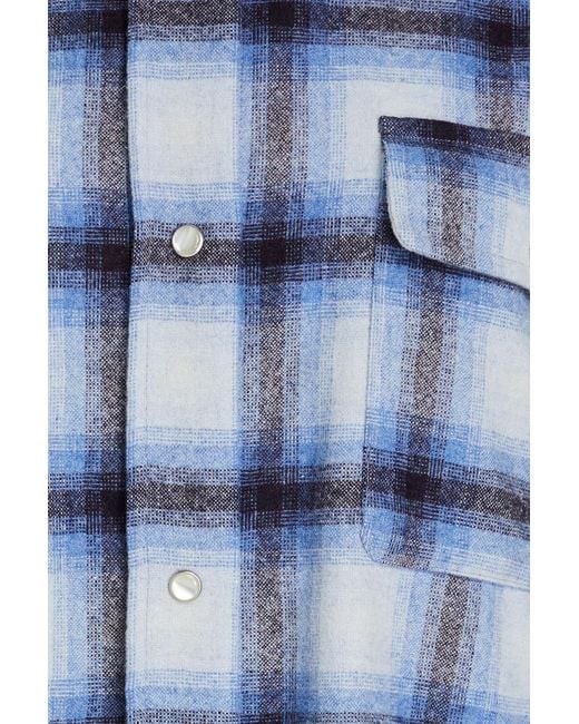Isabel Marant Blue Marcelia Checked Wool-blend Flannel Shirt
