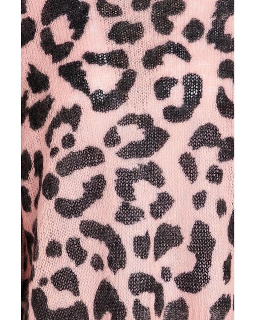 Être Cécile Pink Strickpullover mit leopardenprint