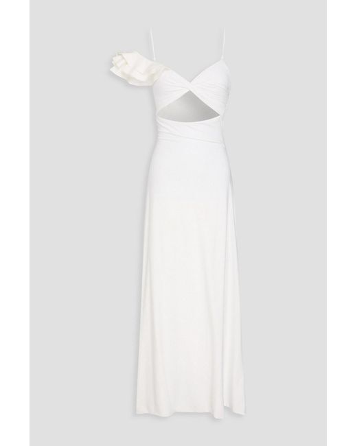 Maygel Coronel White Cavalieri Cutout Stretch-Jersey Maxi Dress
