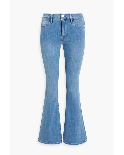 FRAME Blue Le Pixie High-rise Flared Jeans