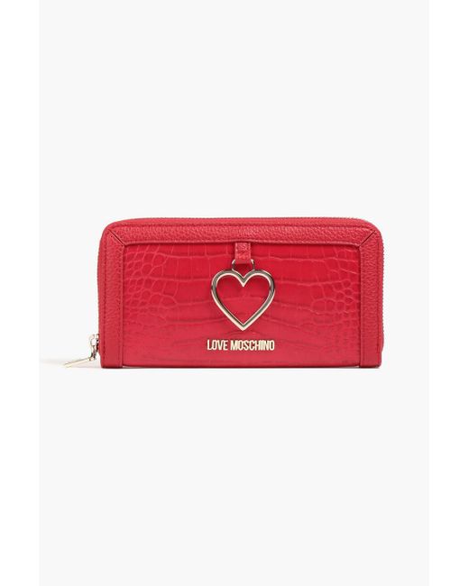 Love Moschino Red Faux Croc-effect Leather Wallet