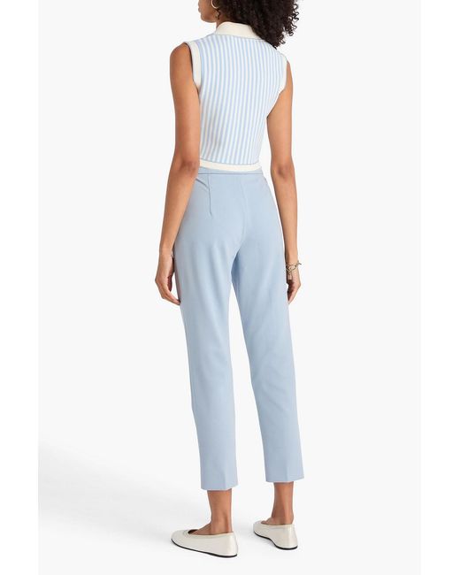 Max Mara Blue Pegno Cropped Jersey Slim-leg Pants