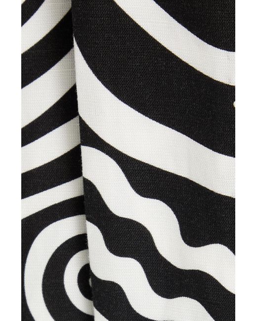 Mara Hoffman White Paula Two-tone Printed Tm And Linen-blend Midi Wrap Dress