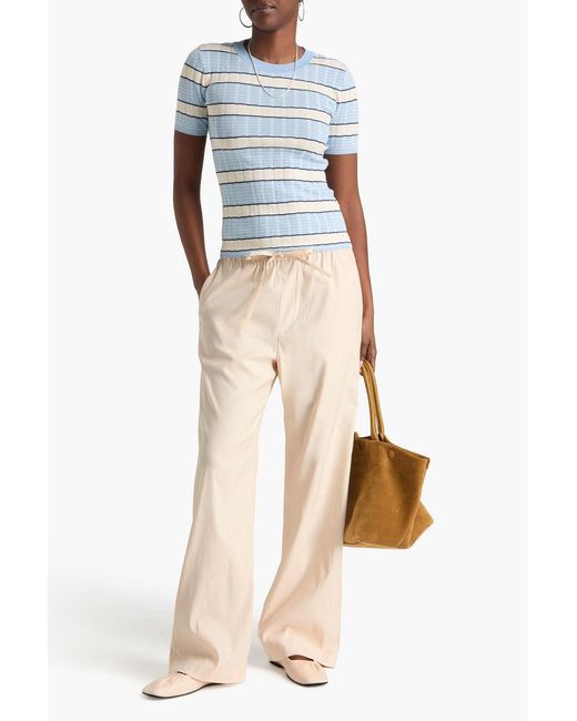 Rag & Bone Natural Logan Linen-Blend Wide-Leg Pants
