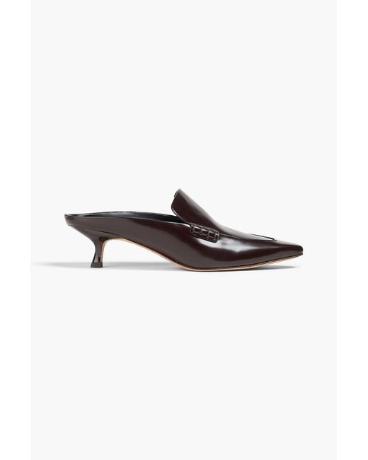Vince Brown Samy Glossed-Leather Mules