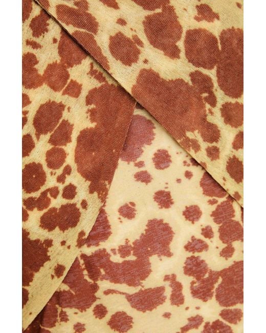 Nanushka Brown Printed Jersey Halterneck Top