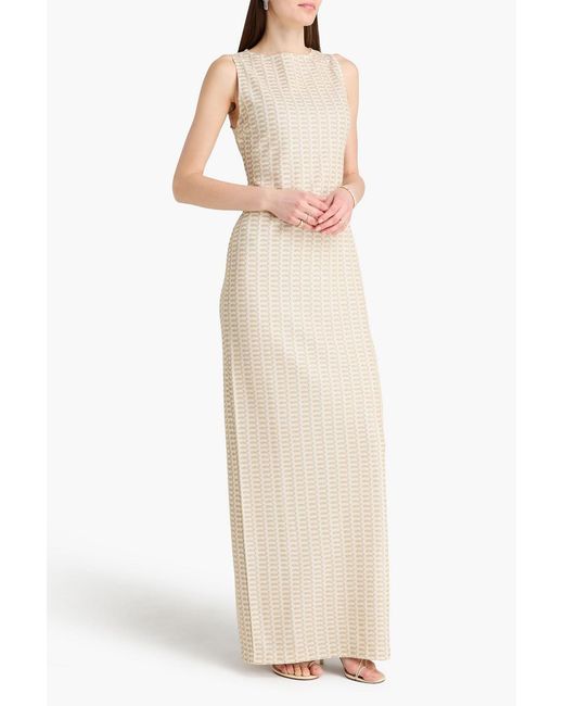 Missoni White Metallic Crochet-Knit Midi Dress