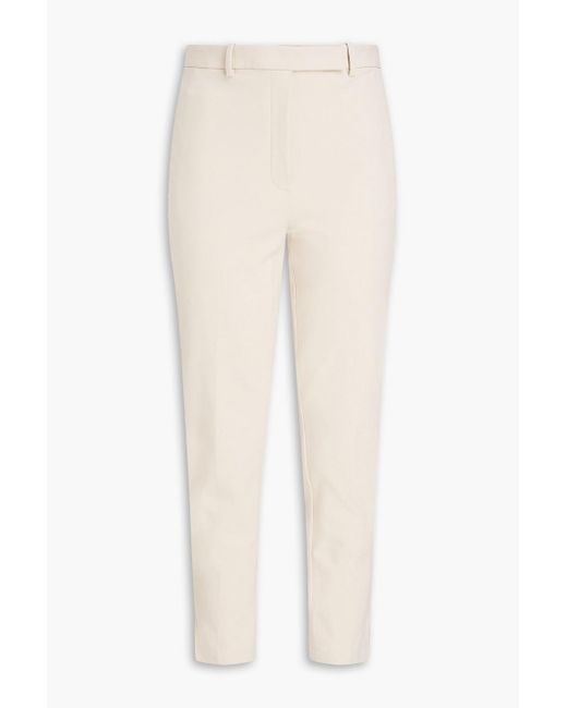 Theory White Cotton-blend Twill Tapered Pants