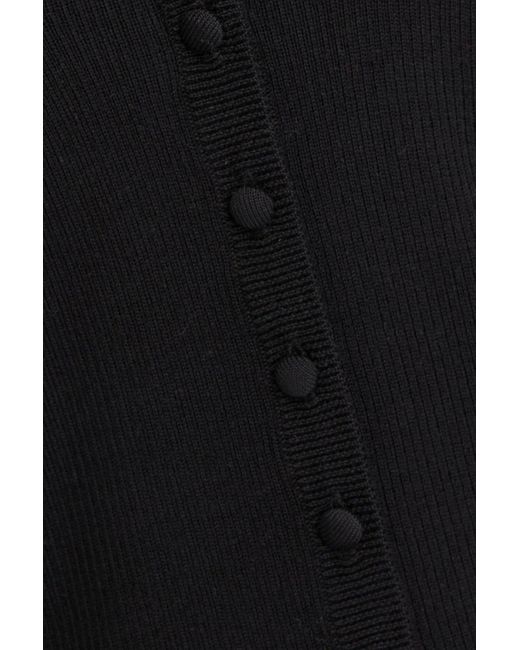 Altuzarra Black Ribbed Wool And Cashmere-blend Cardigan