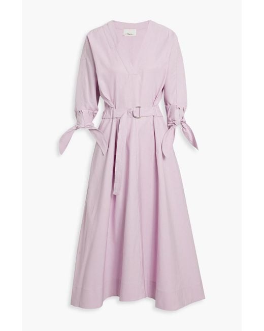 3.1 Phillip Lim Pink Belted Cotton-blend Ottoman Midi Dress