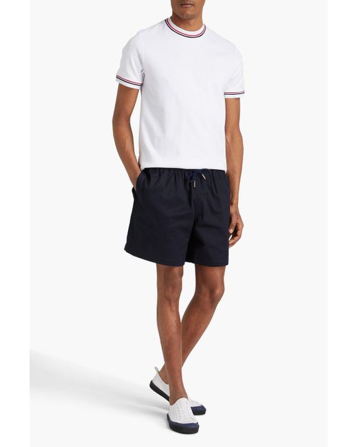 Thom Browne Blue Cotton-Twill Shorts for men