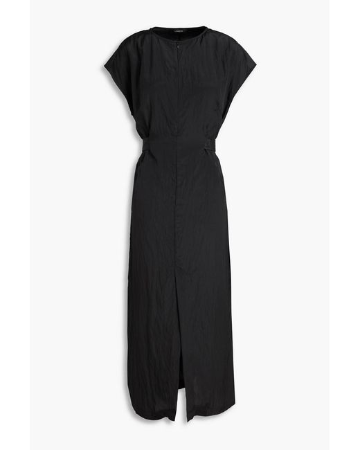 A.Emery Black Malette Moire Midi Dress