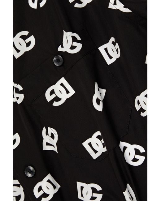 Dolce & Gabbana Hawaiihemd Baumwolle Print Dg Monogram in Black für Herren