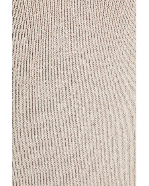 Alex Mill White Ribbed-knit Midi Dress