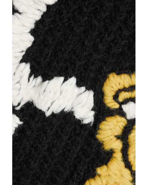 Valentino Garavani Black Oversized Embroidered Alpaca-blend Turtleneck Sweater