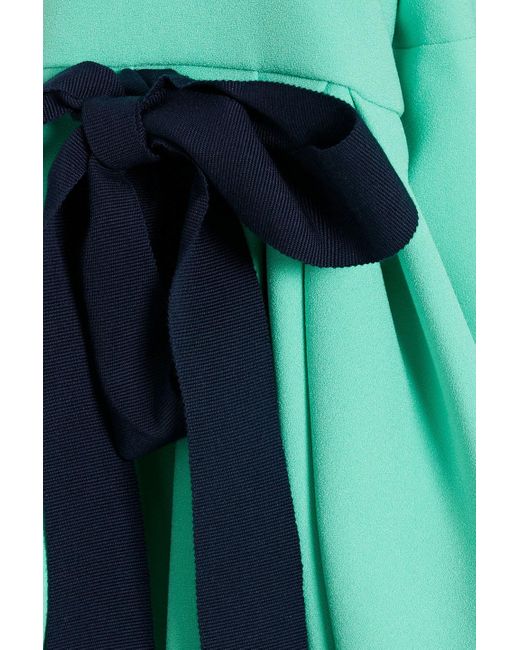 Roksanda Green Perdita Bow-detailed Crepe Midi Dress