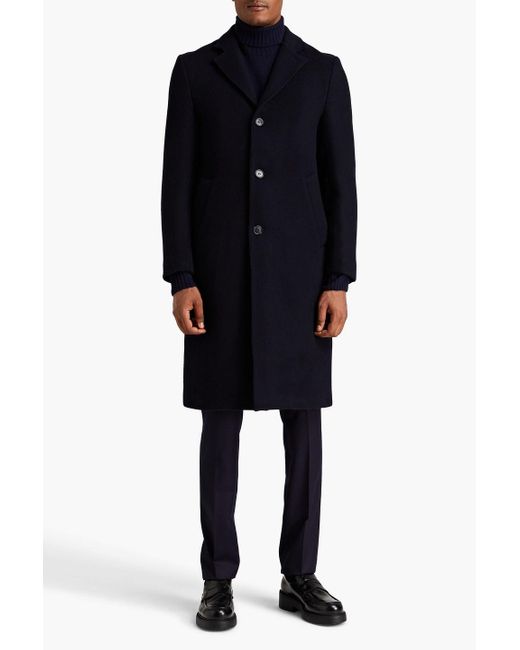 Officine Generale Black Jack Brushed Wool-blend Felt Coat for men