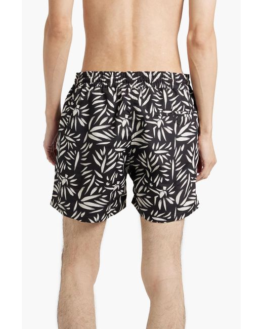Frescobol Carioca White Mid-length Printed Swim Shorts for men