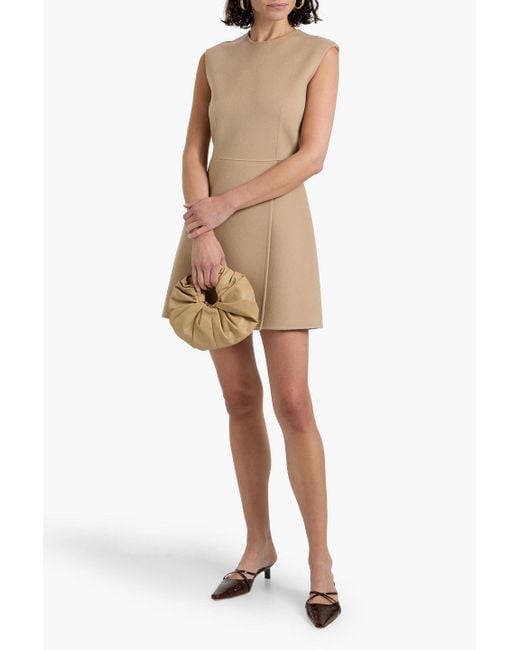 Theory Wool And Cashmere-Blend Felt Mini Dress in Brown | Lyst