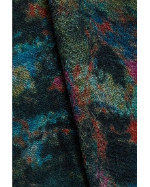 Autumn Cashmere Green Rollkragenoberteil aus kaschmir mit print