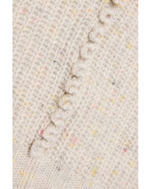 Autumn Cashmere White Donegal Cashmere Turtleneck Sweater