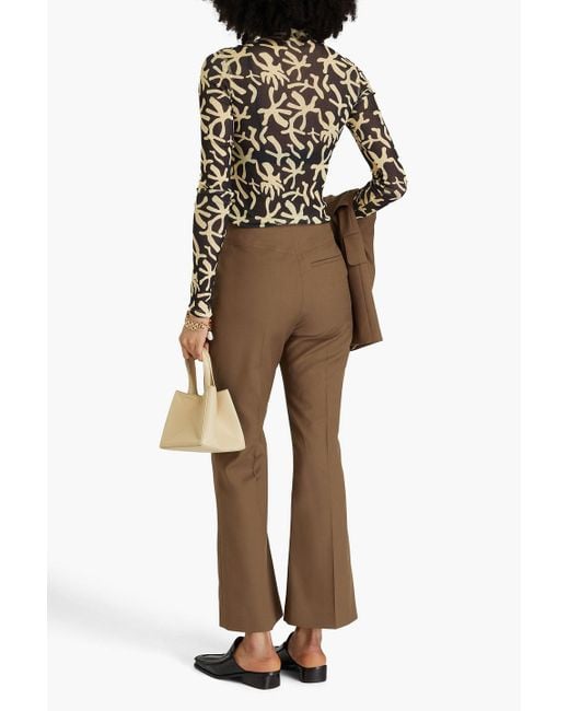 Nanushka Brown Erva Crepe Flared Pants