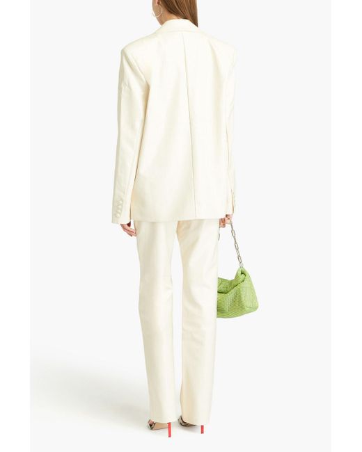 ROTATE BIRGER CHRISTENSEN Natural Faux Leather Blazer
