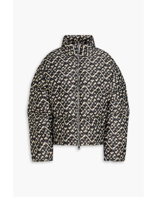 Tory Burch Black Quilted Jacquard Down Jacket