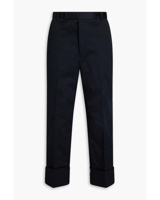 Thom Browne Blue Cotton-twill Pants for men