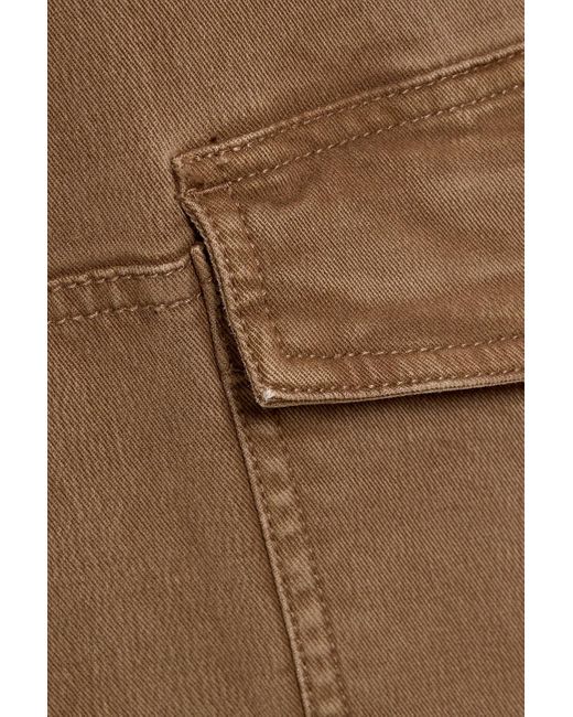 FRAME Brown The Station Cropped Twill Cargo Pants