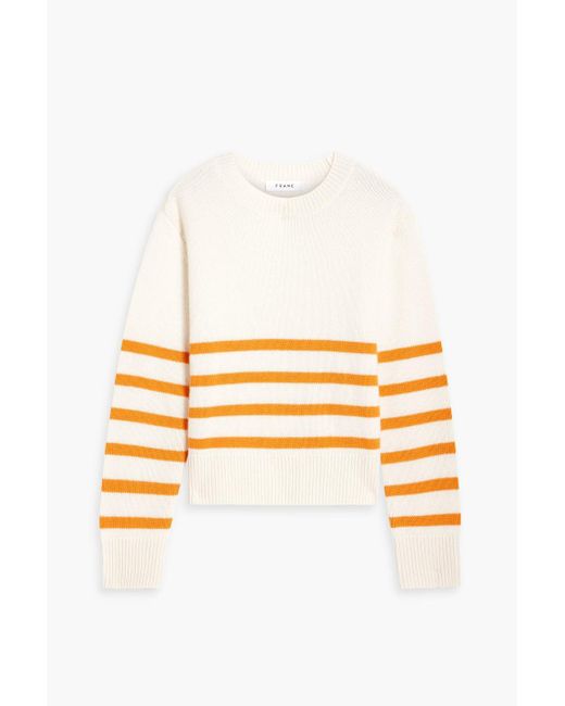 FRAME Metallic Striped Cashmere Sweater