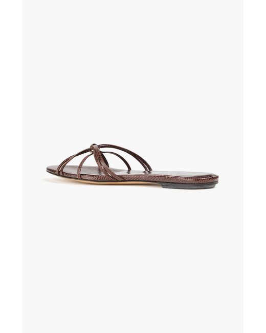 Le Monde Beryl White Snake-Effect Leather Sandals