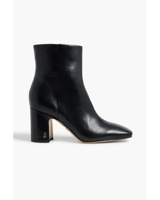 Sam Edelman Black Fawn Leather Ankle Boots