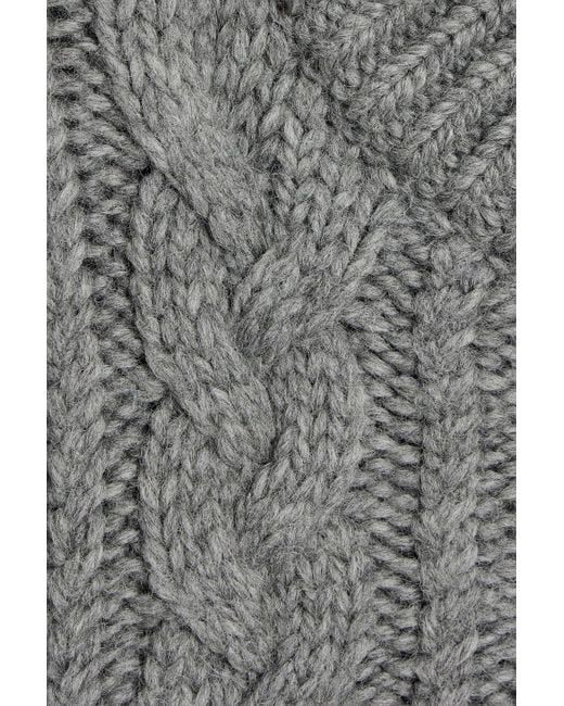 CECILIE BAHNSEN Gray Cutout Cable-knit Wool And Alpaca-blend Sweater