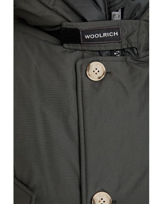 Woolrich Black Cotton-blend Shell Hooded Parka for men