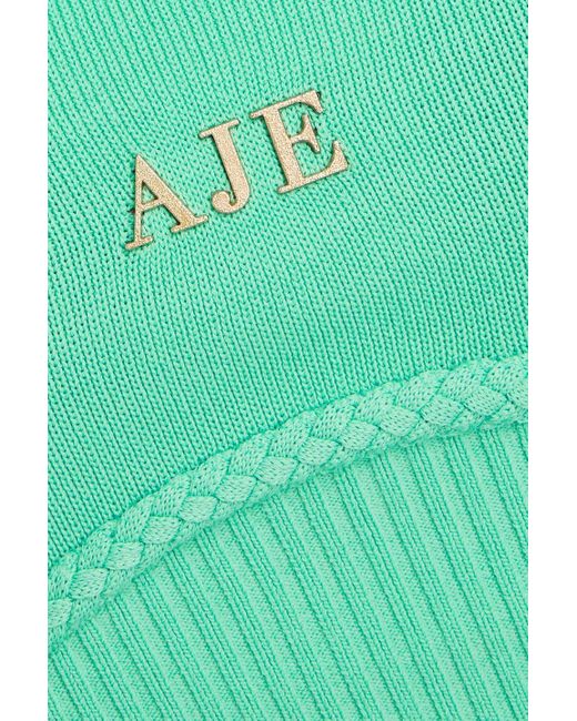 Aje. Green Ream Embellished Knitted Top