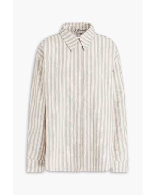 Holzweiler White Oversized Striped Cotton Shirt