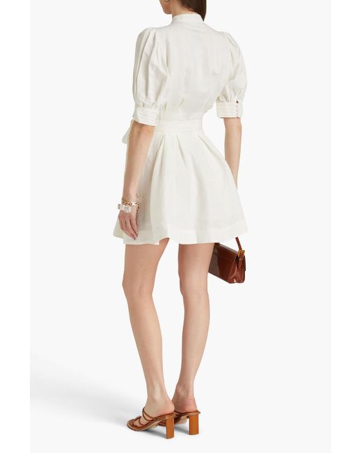 Aje. White Eden Linen-blend Mini Shirt Dress