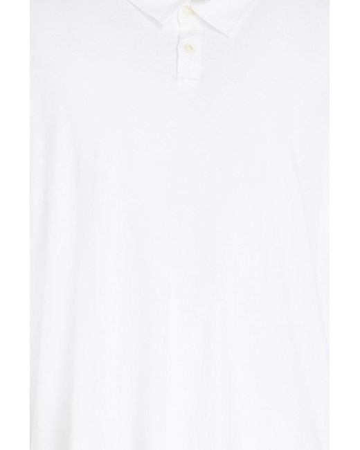 James Perse White Slub Cotton And Linen-blend Jersey Polo Shirt for men