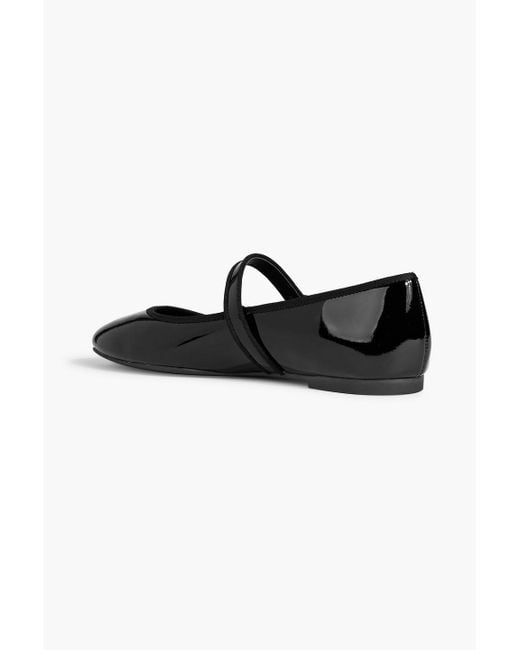 Stuart Weitzman Black Alice Patent-leather Mary Jane Flats
