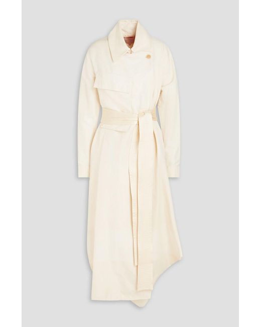 Roksanda Natural Genesis Belted Cotton, Linen And Silk-blend Maxi Shirt Dress