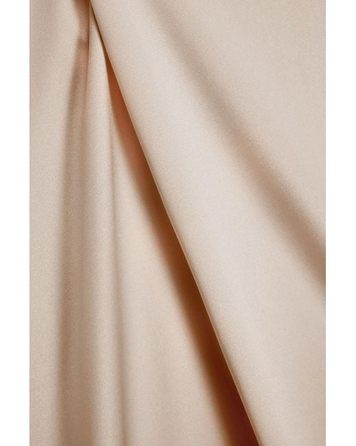 Brunello Cucinelli White Bead-Embellished Stretch-Silk Satin Top