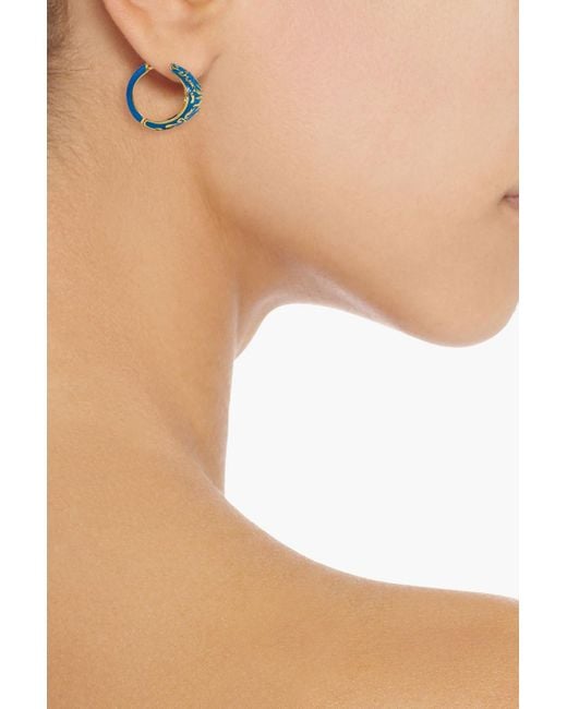 Zimmermann Blue Gold-tone, Crystal And Enamel Single Earring