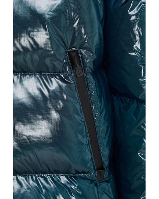 Herno Blue Quilted Shell Hooded Down Coat