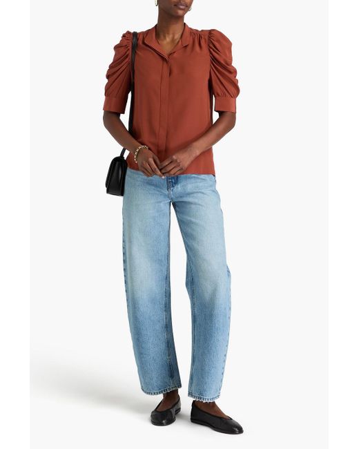 FRAME Red Gillian bluse aus crêpe de chine aus seide