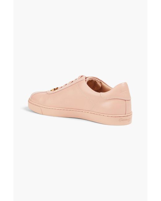 Gianvito Rossi Pink Dahlia Leather Sneakers