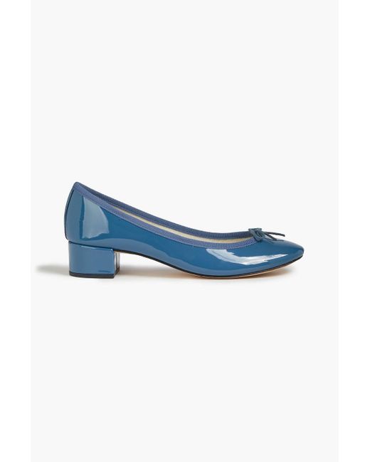 Repetto Camille Patent-leather Ballet Flats in Blue | Lyst