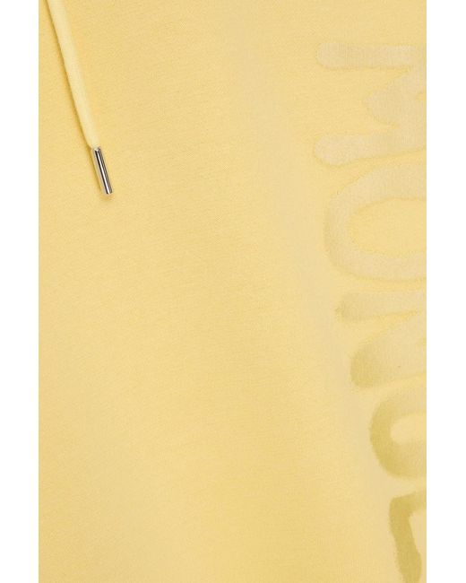 Moncler Yellow Printed Cotton-Blend Fleece Hoodie