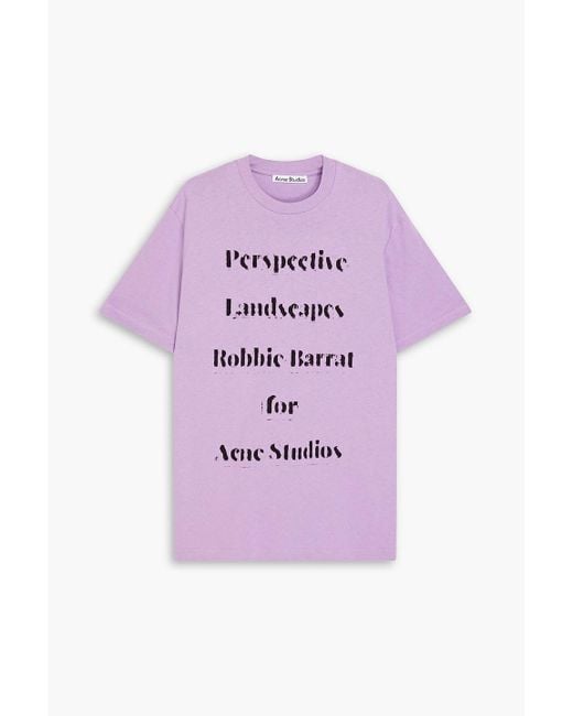 Acne Purple Printed Cotton-jersey T-shirt for men