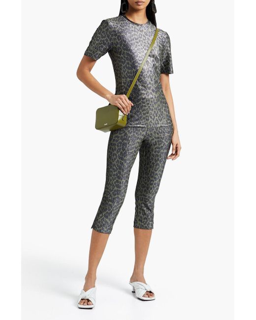 Ganni Synthetic Cropped Metallic 
